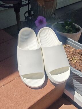 Nike White Slide Sandals